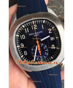 Patek Philippe Aquanaut 5968 Chronograph Casing Acero Dial Azul Reloj en Movimiento Suizo Automático