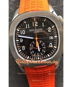 Patek Philippe Aquanaut 5968 Chronograph Caja Acero Correa Naranja Reloj en Movimiento Suizo Automático