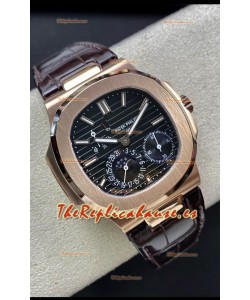 Patek Philippe Nautilus 5712/R Reloj Réplica Calidad Espejo 1:1 Dial Marrón Correa de Piel