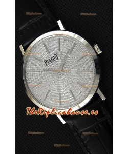 Piaget Altiplano G0A36128 Paved Diam Dial Reloj Réplica de Cuarzo Suizo en Caja de Acero