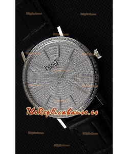 Piaget Altiplano G0A36128 Paved Diam Dial Reloj Réplica de Cuarzo Suizo en Caja de Acero