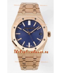 Audemars Piguet Royal Oak 15510 50 Aniversario 41MM Dial Azul Oro Rosado 41MM Réplica a Espejo 1:1