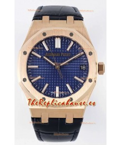 Audemars Piguet Royal Oak 15510 50 Aniversario 41MM Dial Azul Oro Rosado 41MM Réplica a Espejo 1:1