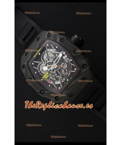Richard Mille RM35-2 Rafael Nadal Caja de Carbón Forjado con Correa de Goma color Negro