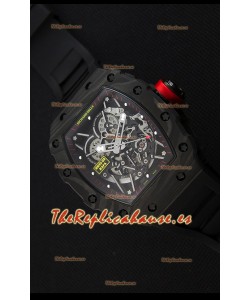 Richard Mille RM35-2 Rafael Nadal Caja de Carbón Forjado con Correa de Goma color Negro