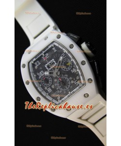 Richard Mille RM011-FM Felipe Massa Reloj con Caja de Cerámica color Blanco correa en color Blanco
