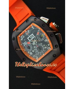 Richard Mille RM011-FM Felipe Massa Reloj Caja de Cerámica de una Sola Pieza correa en color Naranja