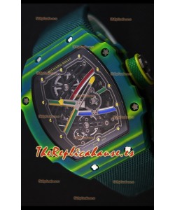 Richard Mille 67-02 Wayde Van Niekerk Reloj Réplica Suizo de Carbón Forjado