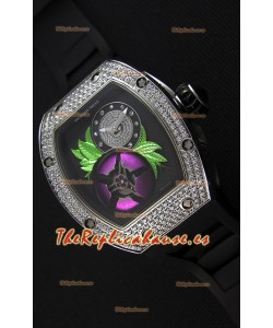 Richard Mille 19-02 Tourbillon Fleur Reloj Réplica Suizo en Acero Inoxidable