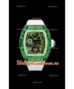 Richard Mille RM26-01 Tourbillon Panda Caja en Zafiro Transparente - Réplica Super Clone