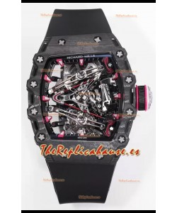 Richard Mille RM38-02 Carbon Casing Bubba Watson Black Rubber Tourbillon Movement Réplica Espejo 1:1