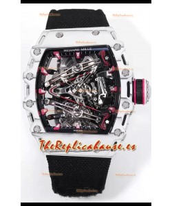 Richard Mille RM38-02 Carbono Blanco Bubba Watson Nylon Negro Tourbillon Movement Réplica Espejo 1:1