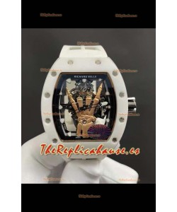 Richard Mille RM66 Flying Genuino Tourbillon Cerámica Blanca Correa Blanca Reloj Réplica Superclone