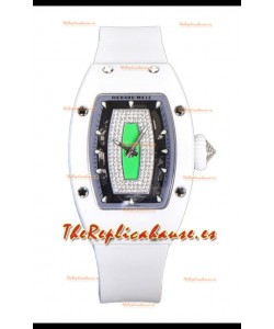 Richard Mille RM007 Superclone Reloj Réplica Suiza Automático Dial Verde Cerámica Blanca