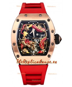 Richard Mille RM057 Dial Dragon Reloj Chapado Oro Rosado en Movimiento Suizo Automático