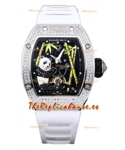 Richard Mille RM26-01 Tourbillon Panda Caja Acero Inoxidable Reloj Movimiento Suizo