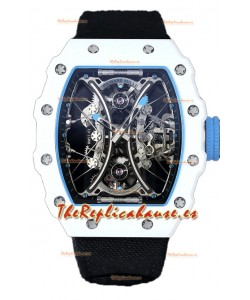 Richard Mille RM53-01 Pablo Mac Donough White TPT CASE Black Nylon Strap Reloj Réplica Suiza