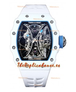 Richard Mille RM53-01 Pablo Mac Donough Caja TPT Blanca Correa Goma Blanca Reloj Réplica Suiza