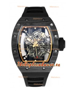 Richard Mille RM055 Caja Carbono Negro Goma Negra Reloj Superclone 1:1 Genuino Tourbillon