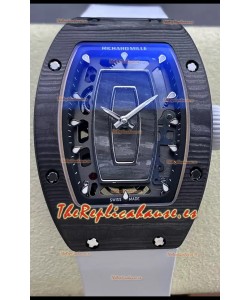Richard Mille RM07 Caja Carbono Negra Correa blanca 1:1 Superclone Reloj Réplica Suiza 