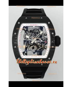 Richard Mille RM055 Caja Carbono Negro Goma Negra Reloj Superclone 1:1 Genuino Tourbillon