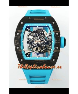 Richard Mille RM055 Caja Carbono Negra Llantas Azules Reloj Superclone 1:1 Genuino Tourbillon