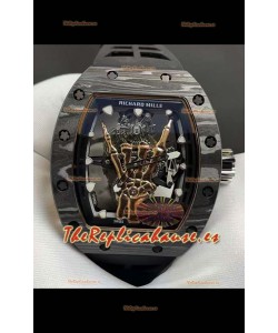 Richard Mille RM66 Flying Reloj Réplica Superclone Genuino Tourbillon Carbono Negro