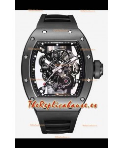 Richard Mille RM055 Caja Cerámica Negra Reloj Réplica a Espejo 1:1 Correa Negra