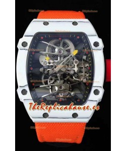 Richard Mille RM027-02 Rafael Nadal Genuino Movimiento Tourbillon Reloj Réplica a Espejo 1:1