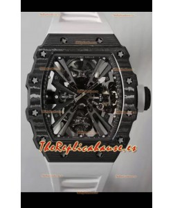 Richard Mille RM12-01 Caja Fibra de Carbono Genuino Movimiento Tourbillon Reloj Réplica Espejo 1:1