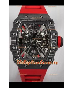 Richard Mille RM12-01 Caja Fibra de Carbono Genuino Movimiento Tourbillon Reloj Réplica Espejo 1:1