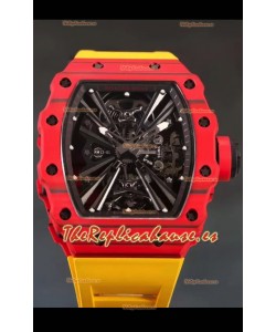 Richard Mille RM12-01 Caja de Fibra de Carbono Genuino Movimiento Tourbillon Reloj Réplica a Espejo 1:1