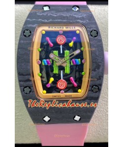 Richard Mille RM-07 Bon Bon Caja Carbono Señoras Reloj Réplica Suizo a Espejo 1:1