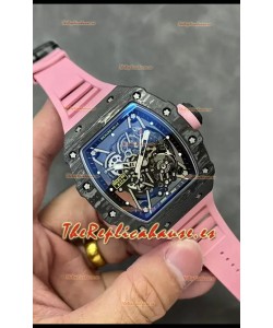Richard Mille RM35-02 Rafael Nadal Caja Fibra de Carbono con Tourbillon Genuino Reloj Super Clone