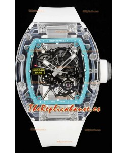 Richard Mille RM35-01 Rafael Nadal Caja en Zafiro Transparente con Tourbillon Genuino Reloj Super Clone