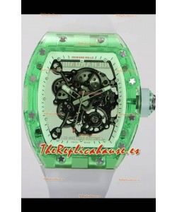 Richard Mille RM055 Caja con Zafiro Transparente con Genuino Tourbillon Reloj Super Clon