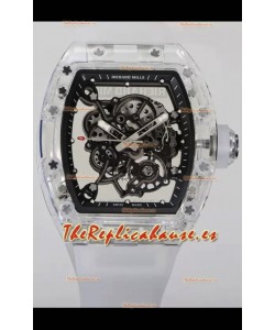 Richard Mille RM055 Caja con Zafiro Transparente con Genuino Tourbillon Reloj Super Clon