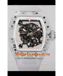 Richard Mille RM055 Caja con Zafiro Transparente con Genuino Tourbillon Reloj Super Clon