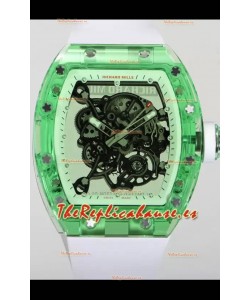 Richard Mille RM055 Caja con Zafiro Transparente con Genuino Tourbillon Reloj Super Clon