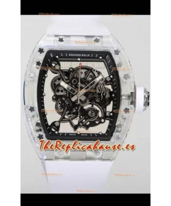 Richard Mille RM055 Caja con Zafiro Transparente con Genuino Tourbillon Reloj Super Clon