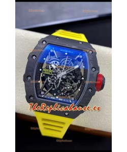 Richard Mille RM35-02 Rafael Nadal Caja de Fibra de Carbono con Tourbillon Genuino Reloj Super Clone