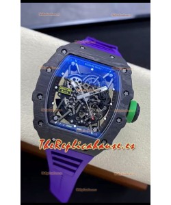 Richard Mille RM35-02 Rafael Nadal Caja de Fibra de Carbono con Tourbillon Genuino Reloj Super Clone