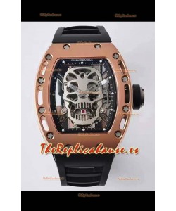 Richard Mille RM052 Skull Genuina Edición Tourbillon Caja en Oro Rosado