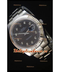 Rolex Datejust Reloj Réplica Japonés - Dial Gris en 36MM con correa Oyster