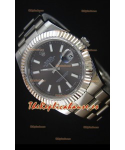 Rolex Datejust Reloj Réplica Japonés - Dial Gris en 36MM con correa Oyster