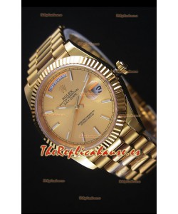 Rolex Day Date Reloj Réplica Japonés - Caja en Oro Amarillo Dial en Oro 40MM