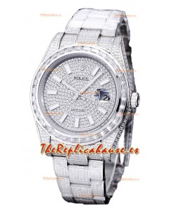 Rolex Datejust 41MM Réplica Suiza - Edición Iced Out Dial en Diamantes