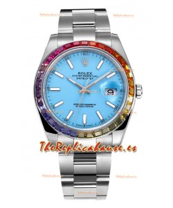 Rolex Datejust 41MM Reloj Réplica Suiza - Acero 904L en Dial Azul Tiffany