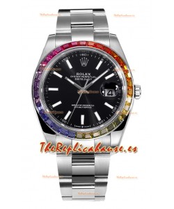Rolex Datejust 41MM Reloj Réplica Suiza - Acero 904L Dial Negro