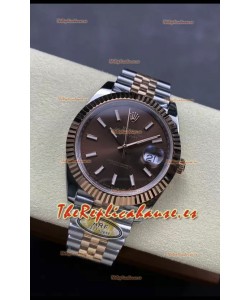 Rolex Datejust 126331 41MM ETA3235 72 Horas Energía Dial Marrón Jubilee Réplica Espejo 1:1 en Oro Rosado Acero 904L